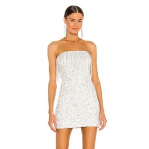 Retrofete White Strapless Mini Dress